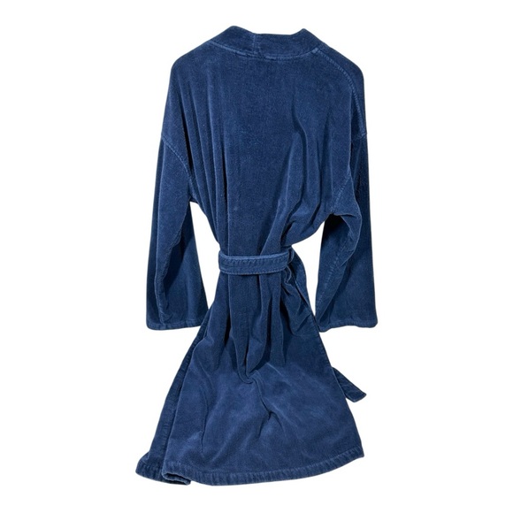 Polo Ralph Lauren Terry Cloth Robe Men's Small/Medium Belted Blue Logo Cotton - Picture 5 of 9